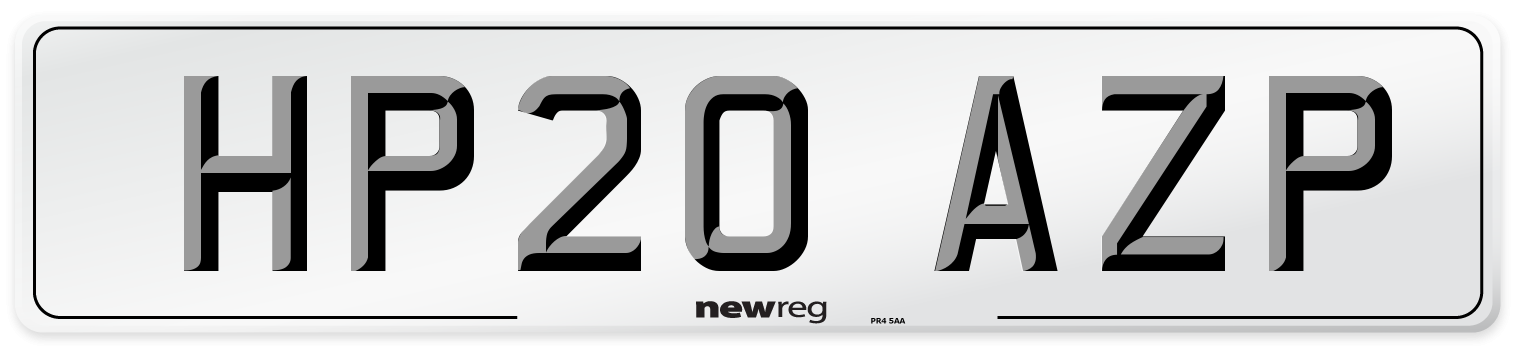 HP20 AZP Number Plate from New Reg